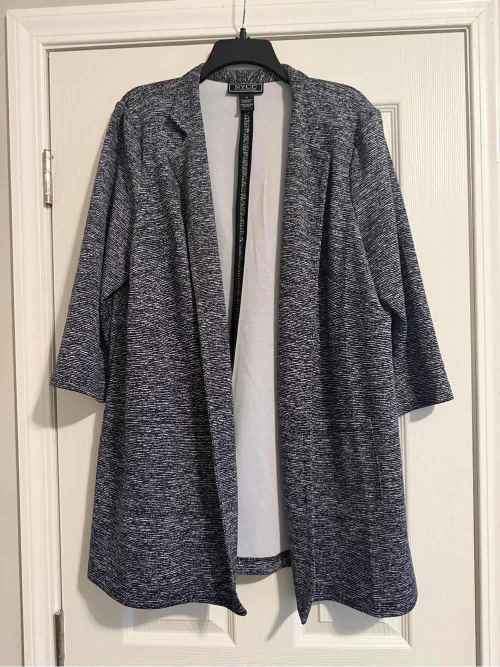 NYCC Heathered Gray Open-Front Blazer Jacket